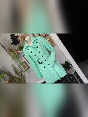 New York and Company Mint Military Trench Coat SM